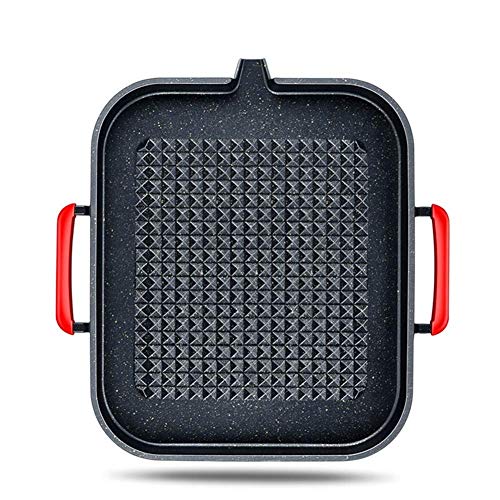 Griddle pan Plate Grill Non-Stick Coated for Induction, Gas and Electric Hobs with Anti-scalding Handle for Household and Picnic,Black Frying Pan