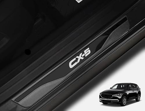 GZBFTDH Door Sill Trim Plates Compatible with Mazda cx-5 cx5 2013-2022 2023 2024, Accessories Parts Protector Door Entry Guard Plate Trim Cover Auto Interior Accessory Kick Panels Scuff
