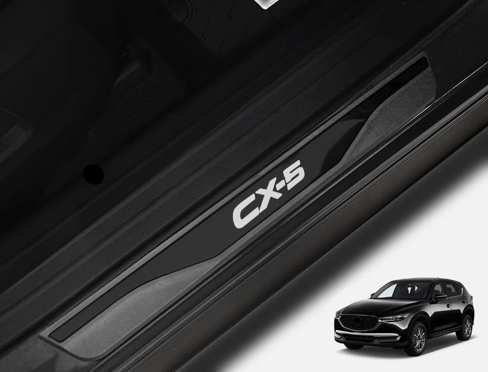 4 Stuks Auto Instaplijsten Protector Voor Mazda CX5 CX-5 2017-2022, RVS Buitenste Kick Platen, Scuff Pedaal Drempel Cover Bescherming Plaat Ticker Accessoires,A