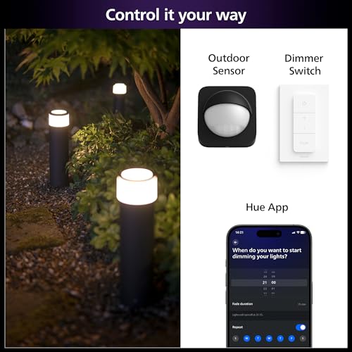 Philips Hue Calla Large Outdoor Pedestal Light (Low-Volt), (4.1 x 15.8 in) White & Color Pathway Light, Voice Control with Alexa, Apple Home & Google Assistant, Bridge Required - image 3