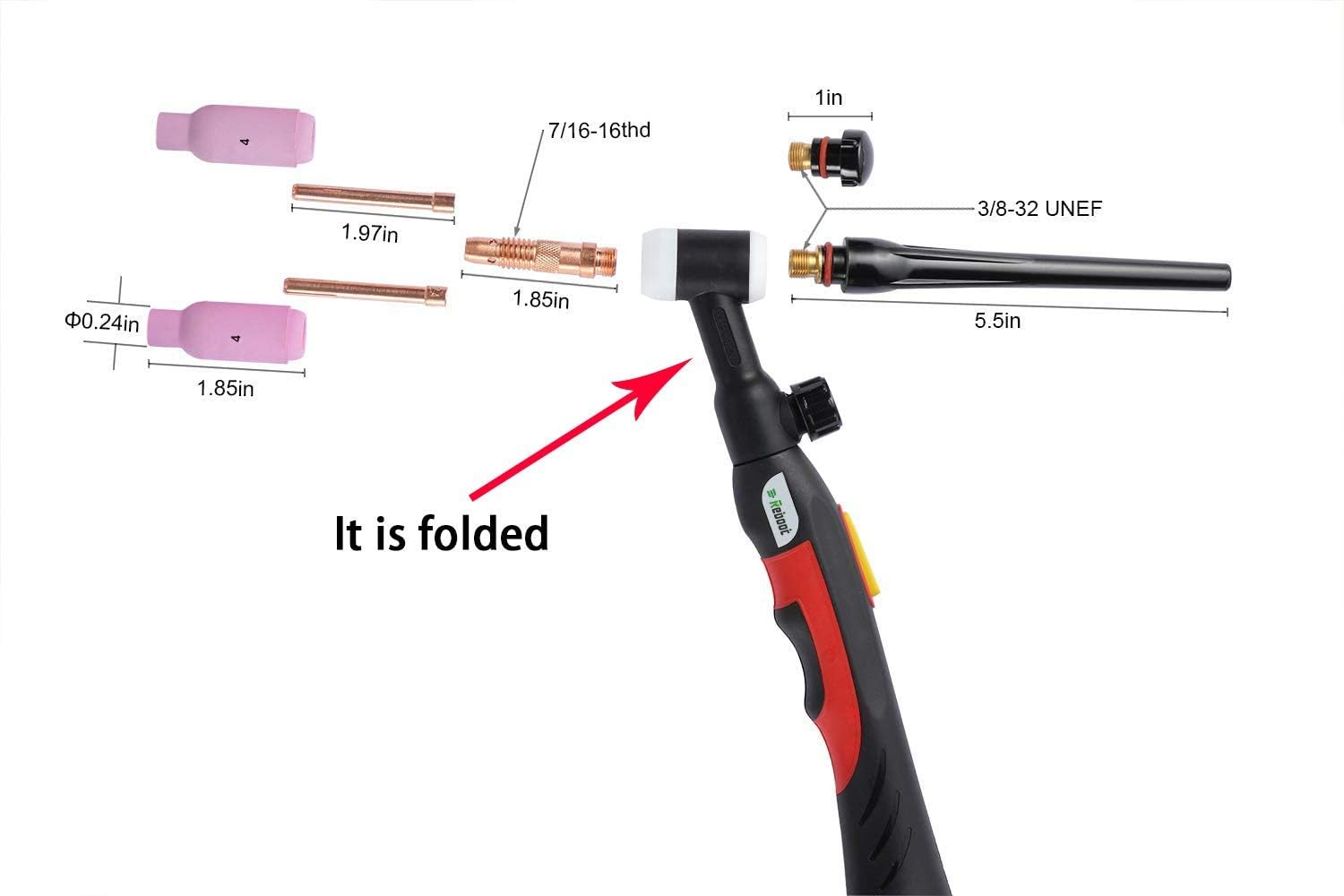 Suреr Dеаl Prоduсt TIG Welding Torch WP17FV Flexible 13 Feet Air Cooled with 10-25/35-50 Plug Valve 0.04-1/8 Tungsten Electrodes TIG Welder Adapter for High Frequency/Lift TIG Welder