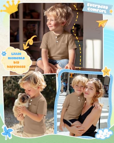 Image of Toddler Boys Cotton Henley T Shirts