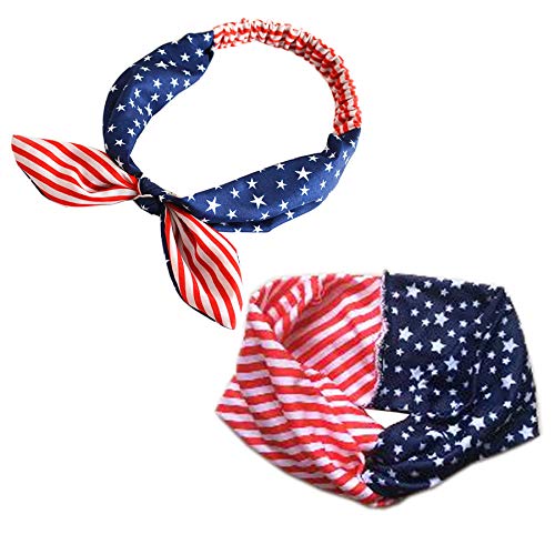 Patiky Women Hairbands Elastic Running Sport Headband Hair Accessories For 4Th Of July Stars Stripes Headwrap Ts06N (Set 2) #TOP6