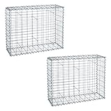 ESTEXO Gabionen im 2er Set 100x80x30 cm, inklusive Spiralen und Distanzhalter