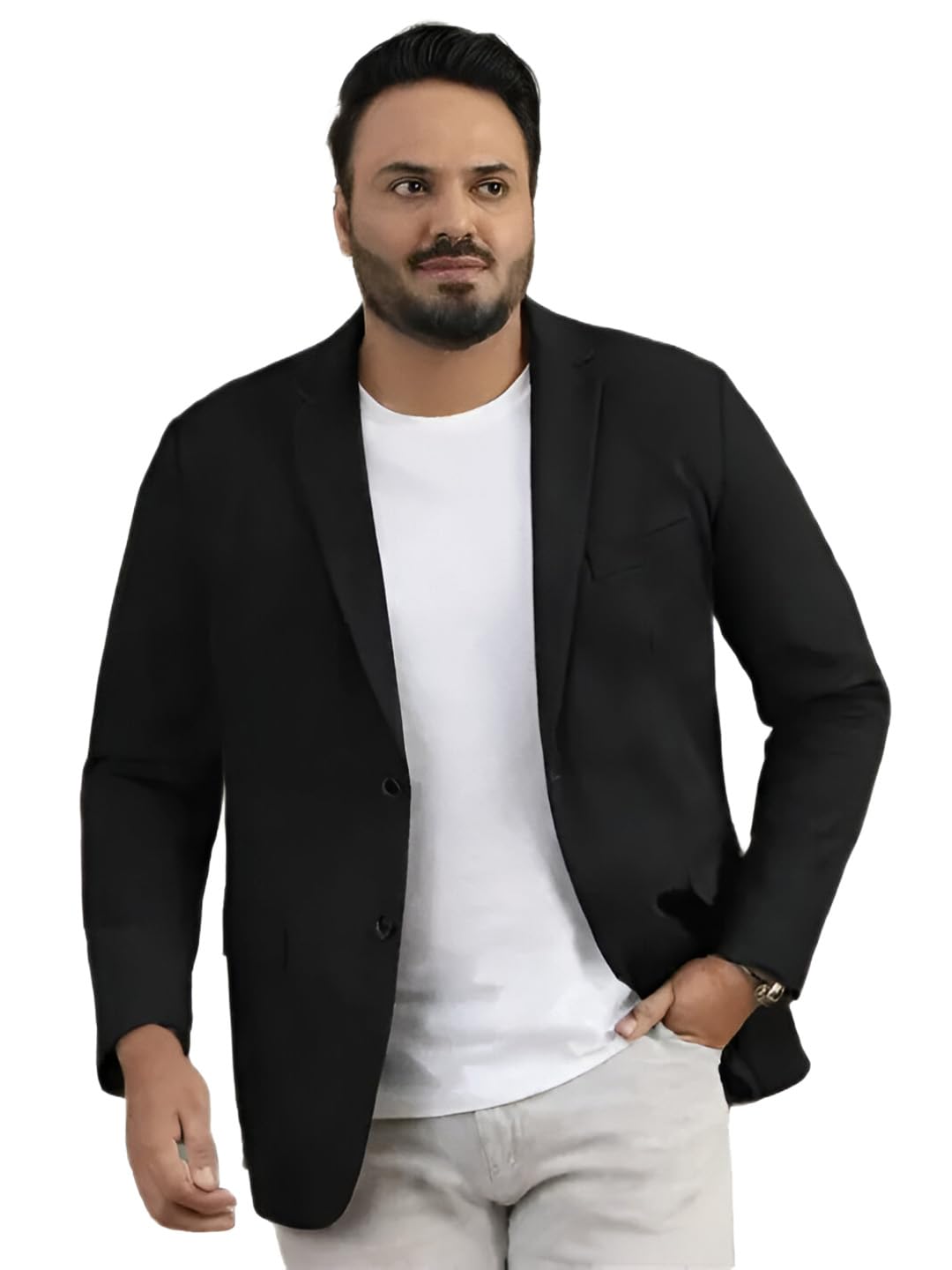 Tiptop Trends Men's Black Blazer | Slim Fit Formal Suit Jacket for Office, Party, Wedding & Business | Stylish Casual Coat for Men