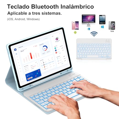 Funda teclado español para Samsung Tab S9 FE que soluciona la escritura sin Ñ 5