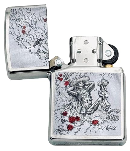 Encendedor Zippo Classic Día de Muertos grabado miniatura 2
