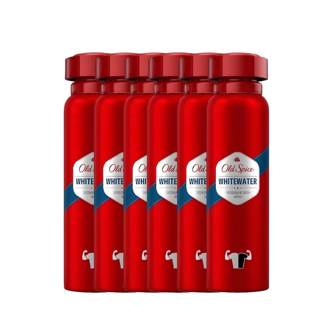 Old Spice Whitewater Deodorant Body Spray for Men 150 ml 48-Hour Odor Protection Crisp Aquatic Wood Fresh Scent