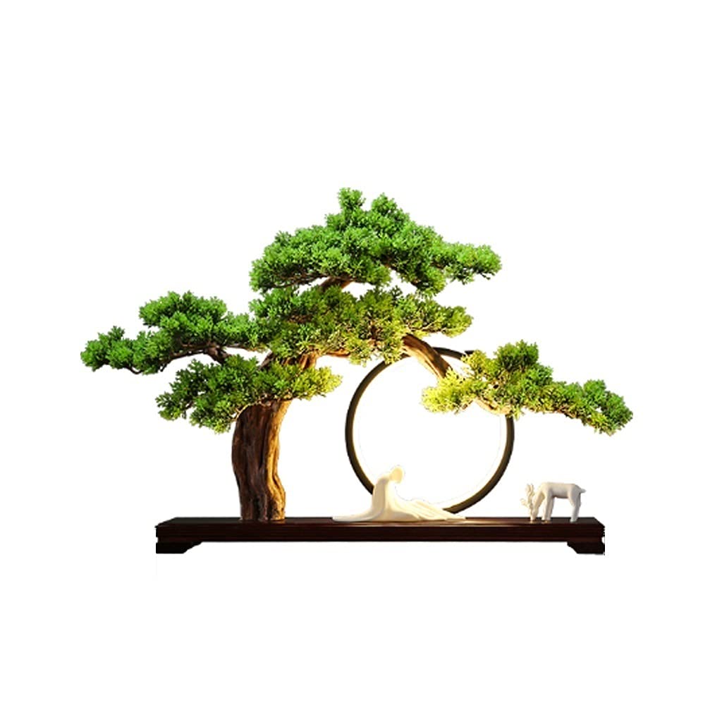 WOTZOV Simulation Potted Plants Bonsai Tree Artificial Bonsai Zen Decoration Simulation Welcome Fir Tree White Ceramic Flower Deer Shape