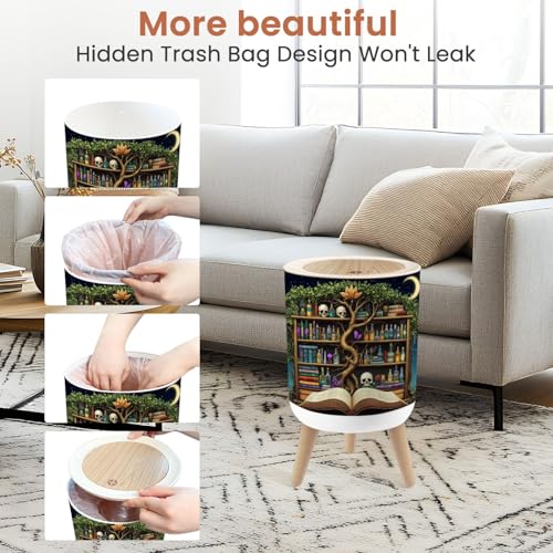 Pequeña caneca de basura con tapa 1.8 galones miniatura 4