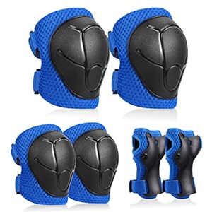 KUYOU Kids Knee Pads Elbow Pads Guards Protective Gear Set Safety Gear for Roller Skates Cycling BMX Bike Skateboard…