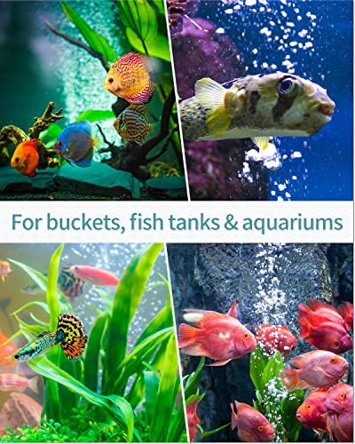Uniclife Aquarium 10cm Air Stone Bar Cuboid Bubble Diffuser Release Tool with Suction Cup Clip Accessories for Nano Air Pumps Small Buckets and Fish Tanks, 2 Pack