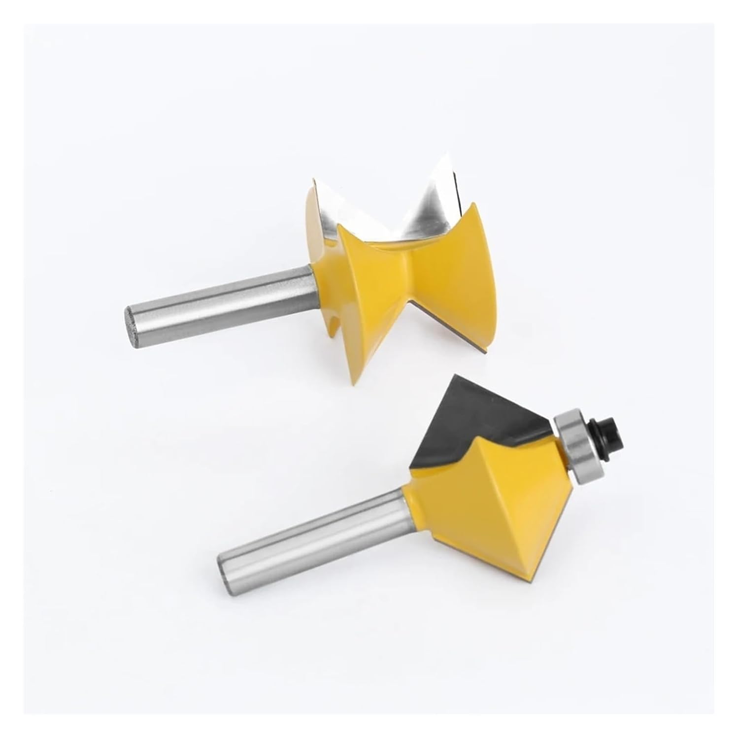 2pcs Router Bit, Set 8mm Shank 90 Degree V Design Groove Edge Banding Router Bit Set Plate