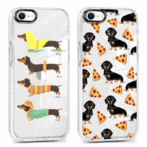 Xylota 2 Pezzi Cover per iPhone 16e/iPhone 17e 6,1', Trasparente Carina Disegni Cane Cartoon Custodia, Morbida Silicone Ultra Sottile TPU Bumper Antiurto Chiaro Protettiva Case
