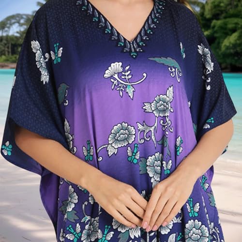 Image of Miss Lavish London Ladies Kaftans Kimono Maxi Style Dresses Suiting Teens to Adult Women in Regular to Plus Size (134-Blue, US 20-24)