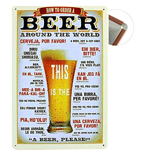 Sycle circle Cartel de Chapa Vintage Placas Decorativas Póster Metal Pared Decoración de Arte para Cafe Bar Restaurante Pub Cocina, Serie de Cerveza (Beer)