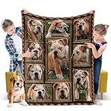 English Bulldog Blanket for Girls Boys Kids Silky Soft Plush Throw Blanket for Couch Bed Sofa, Cute Small Cozy Fleece Warm Baby Toddler Blankets for Daycare Preschool Naptime, 40x50 Inch