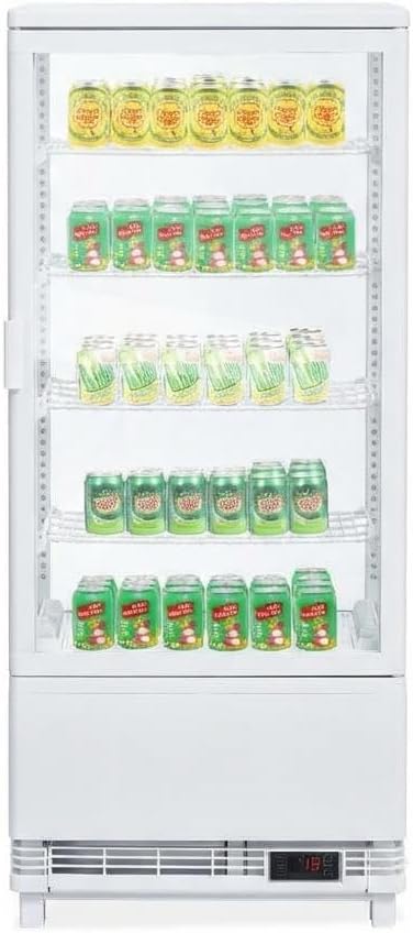 GAOMON Countertop Refrigerator 3.5 Cu.ft, Commercial Pastry Display Case with LED Lighting, Frost-Free Air Cooling, Lockable Glass Door Fridge for Bakery, Cafe, Restaurant