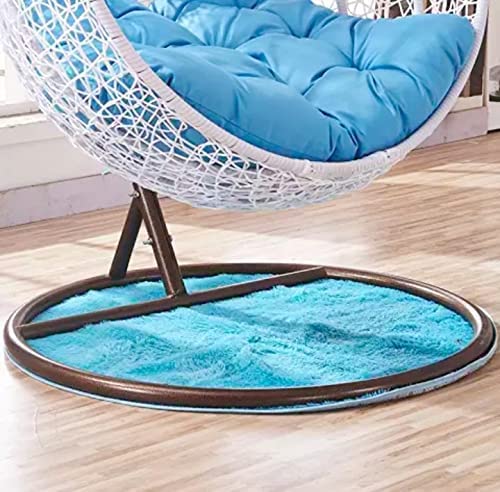 Image of Single Seater Swing Chair with Stand for Home & Cushion & Hook Outdoor Indoor | Balcony |Garden |Living Room |Garden | Patio | Home Improvement|(Swing White with Cushion Blue)