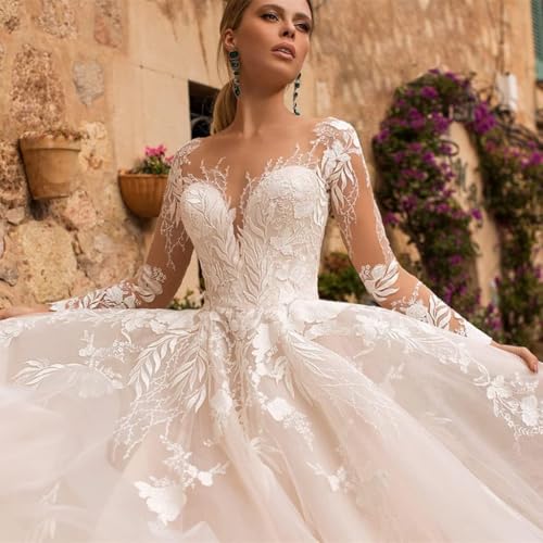 Robe mariée dentelle fine manches transparentes style épuré