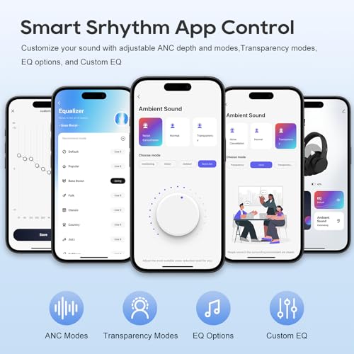 Image of Srhythm NiceComfort 15 (2nd Gen) Hybrid Noise Cancelling Wireless Headphones,Bluetooth 6.0,with Low Latency,Spatial Audio,ENC,120Hrs Black