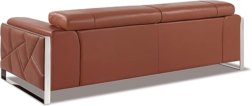 Miniatura 9 de Gianni Mid Century - Sofá biplaza de piel italiana moderna para sala de estar, sofá, camello