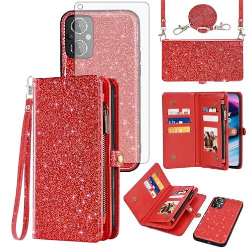 Étui OnePlus Nord N20 5G avec fermeture éclair et verre trempé Asuwish