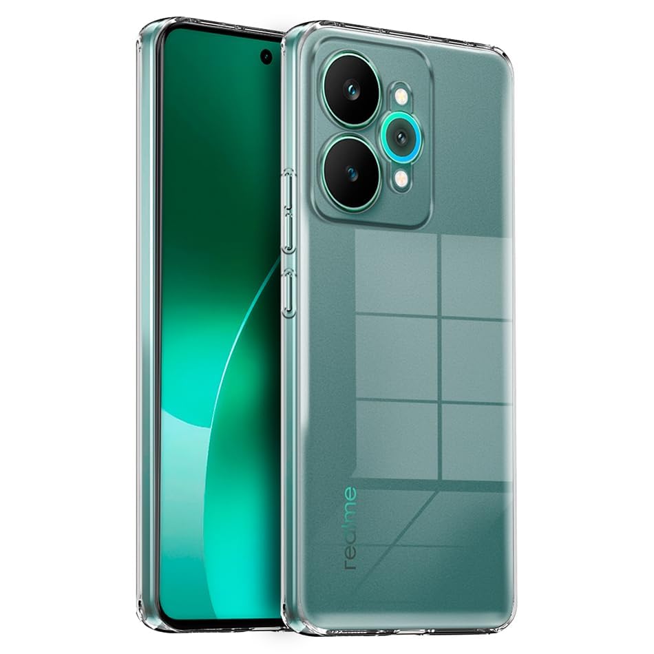 Image of Fashionury Crystal Clear Case for Realme 15 5G | Transparent TPU Silicone | Yellowing Resistance | Raised Camera Lips | Slim Transparent Cover