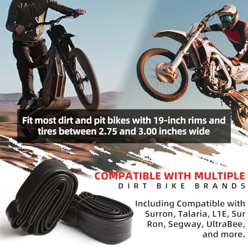 Image of AR-PRO (2-Pack) 2.75 /3.00-19 inch Heavy Duty Dirt Bike Inner Tubes with TR4 Valve Stem for 70 /100-19, 80 /100-19 19 inch Dirt Pit Tires, Compatible with Surron, Talaria, Segway, UltraBee and More