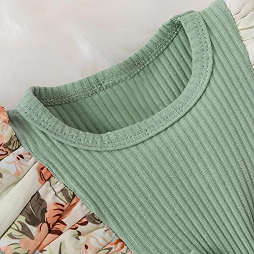 Roupas de verão para bebês recém-nascidos meninas macacão infantil manga babados floral vestido maca