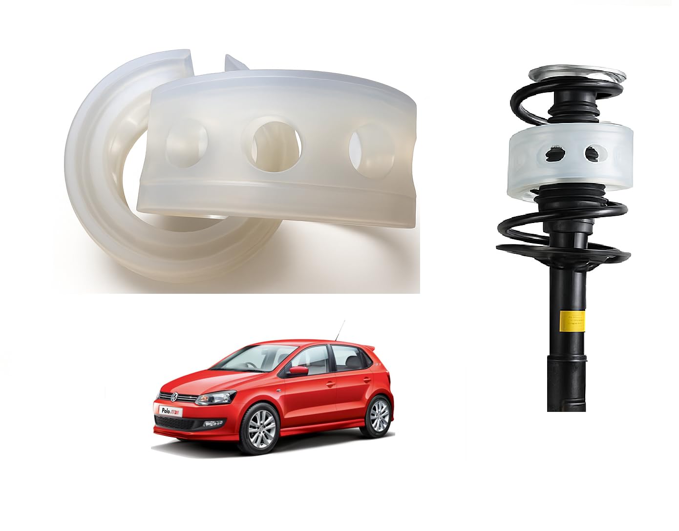 Autoclean Front Car Coil Spring Buffer Kit For Increasing Car Height, Car Cushioner, Shock Absorber And Stabilizer Suspension Accessories For Polo - Size B-image-42