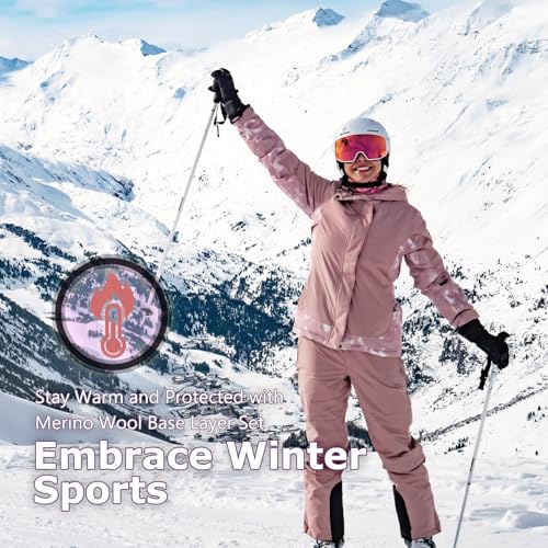 Merino Protect 100% Merino Wool Base Layer Womens Set Thermals Odor Resistance Underwear For Cold Weather3