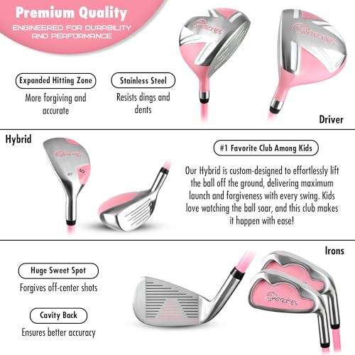 Kids Golf Club Set with Stand Bag for Toddlers 34–38 Inches