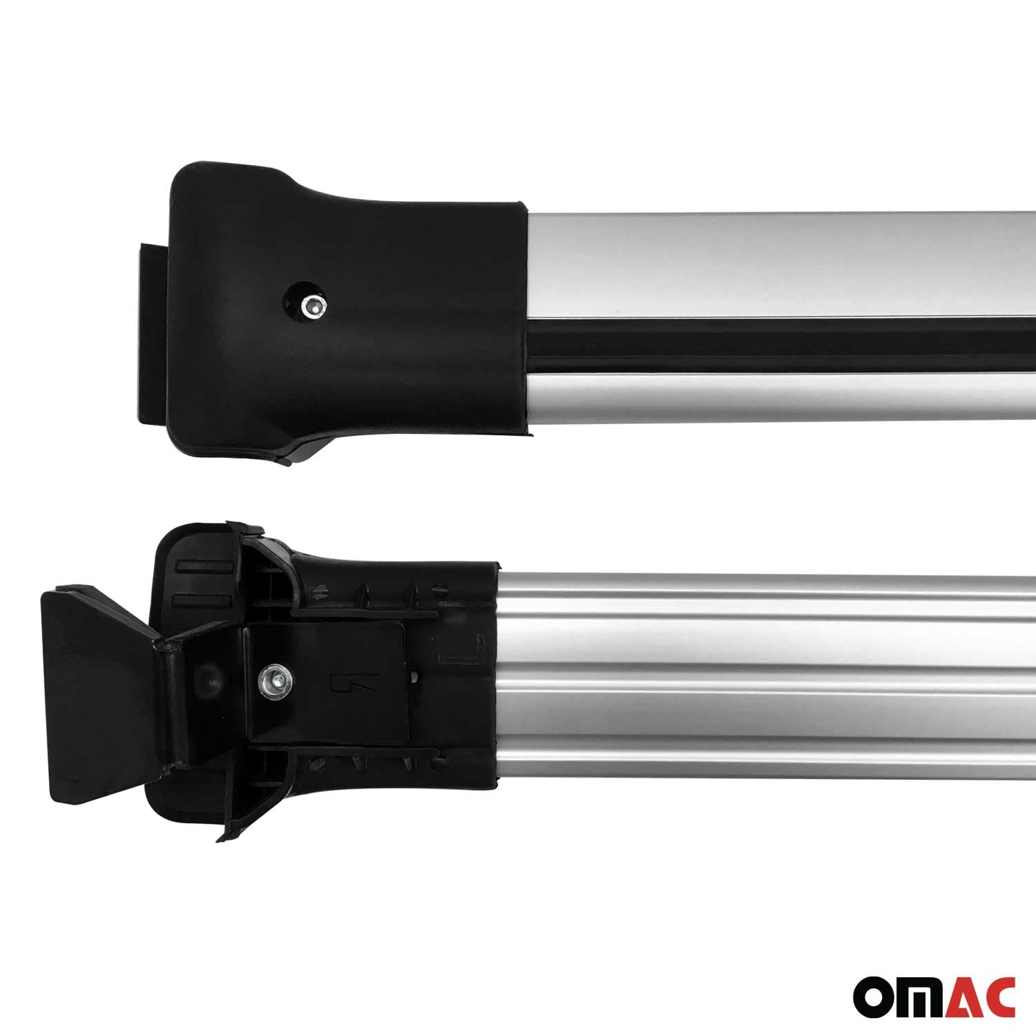OMAC Barres de Toit en Aluminium pour Dacia Duster mk1 2014-2017 FL – Charge Max 75 kg – 2 Barres Argent