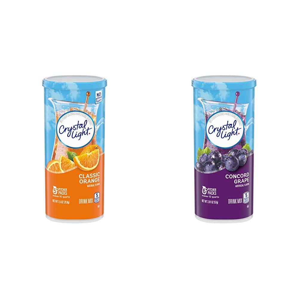 Crystal Light Classic Orange and Concord Grape Naturally Flavored Powdered Drink Mixes (66 Count)