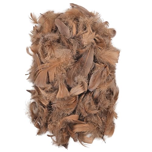 Netuno 150 Stück Federn Hellbraun 10 g Natur Schmuckfedern zum DIY Basteln Dekoration für Ostern Weihnachten Figuren Dekofigur Karneval
