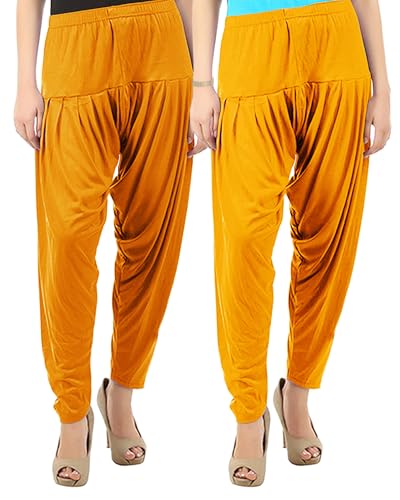 Image of Buy That Trendz Womens Patiala Pants Combo Pack of 2 Viscose Dhoti Patiyala Salwar Harem Bottoms Pants
