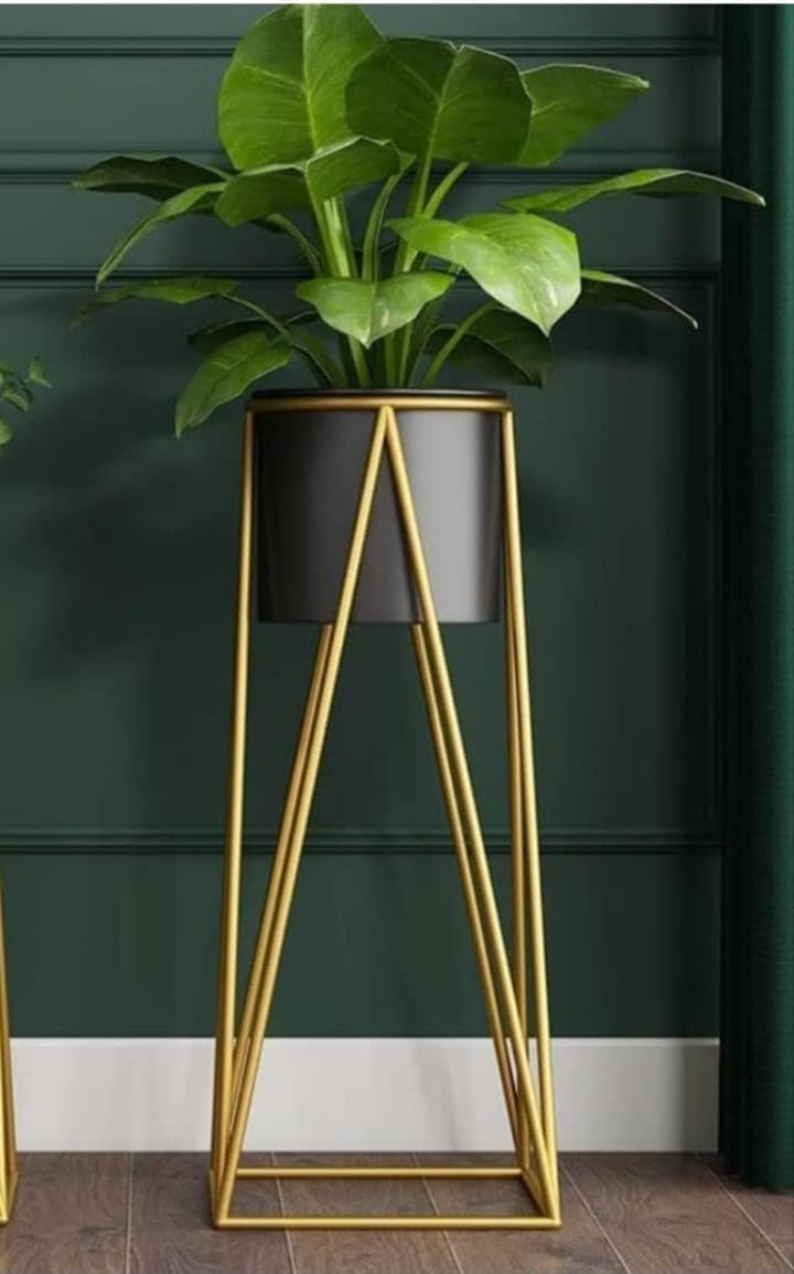 Home Decor Ron Indoor Outdoor Home and Garden Decor Plant Stand with Planter Pot (Black) (B0D37MRS6R) Amazon Price History, Amazon Price Tracker