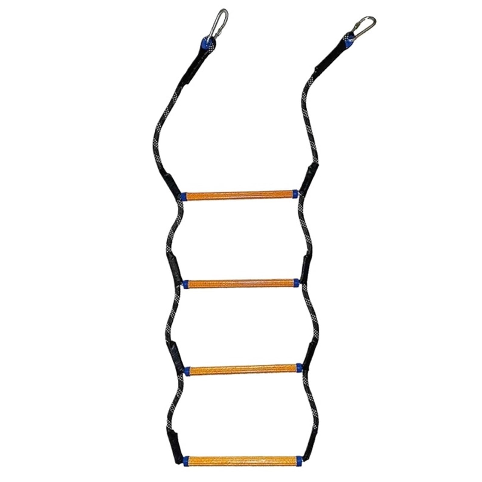 Boat Rope Ladder, Folding Rope Ladder,4-Step Swim Ladder For Inflatable Boat,Multicolor(Black)