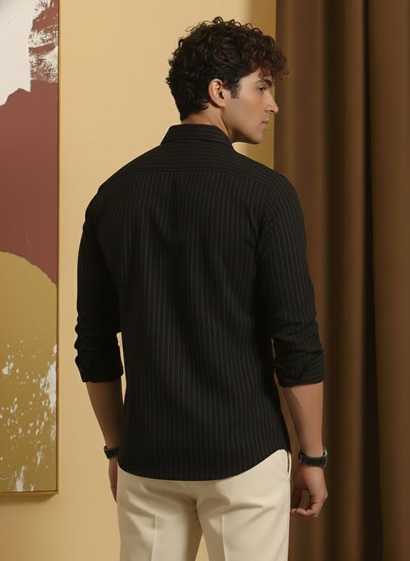 Image of DEELMO Men's Regular Fit Solid Soft Touch Textured Shirt || Casual, Formal and Bussiness Wear || (Available in Plus Size)