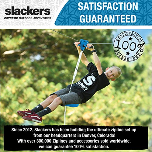 slackers 70 ft Hawk Series Zipline Kids Zip line Kit with Safety