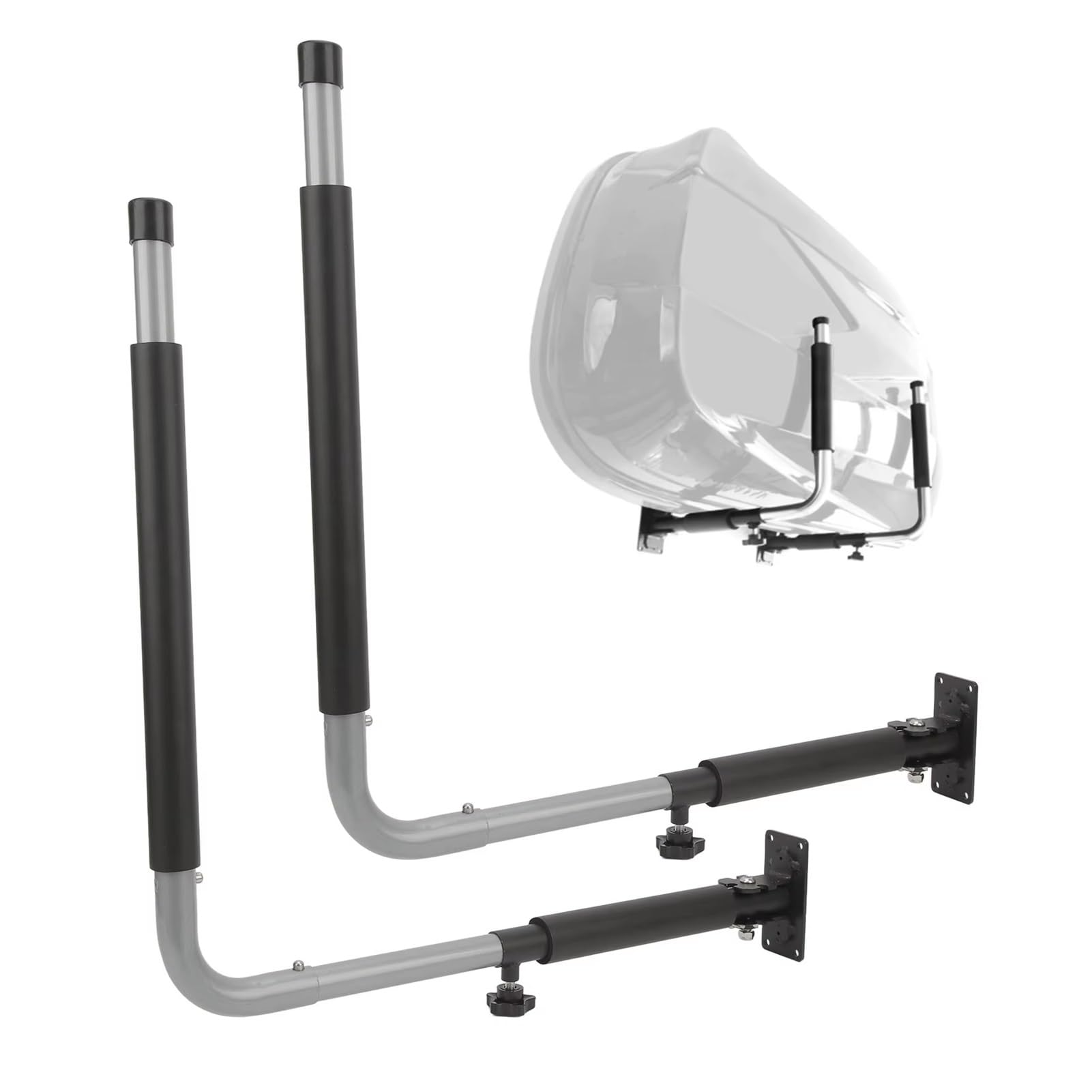 portaequipajes Techo CajaTecho Estante Montaje Pared Telescópico Plegable Soporte Carga 50KG Ganchos Kayak Colgador Canoas Tabla Surf Baca Coche