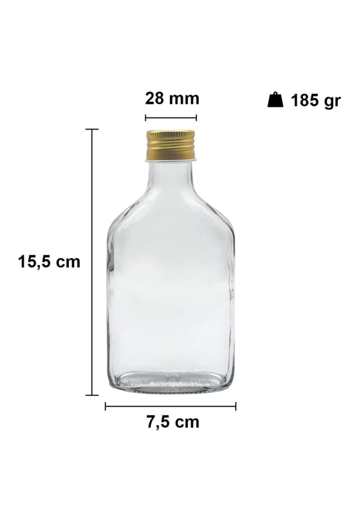 2 Adet Şeffaf Cold Brew Metal Gold Kapaklı Soğuk Kahve Yassı Cam Şişe 200 ml ve Çubuk Buz Kalıbı