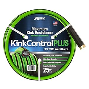 Kink Control Plus Water Hose 25ft – High Burst Strength and Superior Flexibility Garden Hoses, Outdoor Hose with Kink Resistance, Triple Frame Technology, Made in USA.