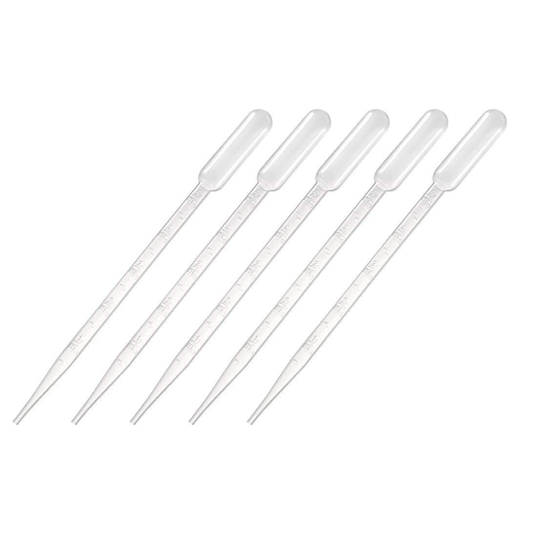 uxcell 20 Pcs Plastic Disposable Pipettes 5ml, Clear Graduated Transfer Pipettes, 205mm Length, Liquid Dropper for Lab