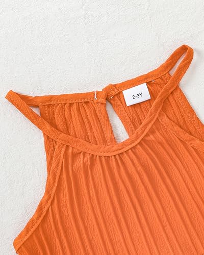 Image of Weebaby Toddler Girl Clothes Baby Summer Outfits Sleeveless Halter Top Ruffle Short Set Cute Kids Clothes Girls