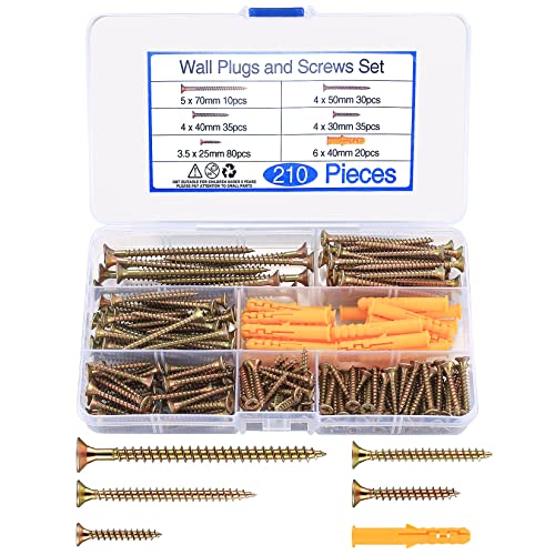 210 Pcs Wood Screws Assortment Set