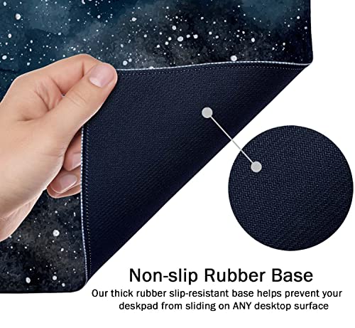 Image of SSOIU Extended Gaming Mouse Pad (35.5x15.7 in) Dark Starry Deep Space Desk Mat, Cute Galaxy Desk Pad