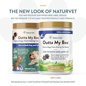 NaturVet – Outta My Box – 500 Soft Chews – Deters Dogs from Eating Cat Stools – Reduces Cat Stool Odors – For Dogs & Cats – 50 Day Supply NaturVet – Outta My Box – 500 Soft Chews – Deters Dogs from Eating Cat Stools – Reduces Cat Stool Odors – For Dogs & Cats – 50 Day Supply