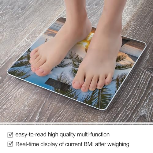 Balanza Digital de Baño Sunset Palm Tree con Plataforma Amplia miniatura 5